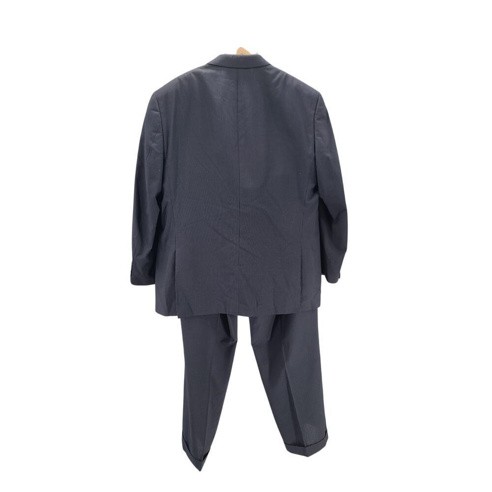 Sean John Navy blue pinstripe suit 48R Classic Boxy board room wedding guest - Picture 2 of 8
